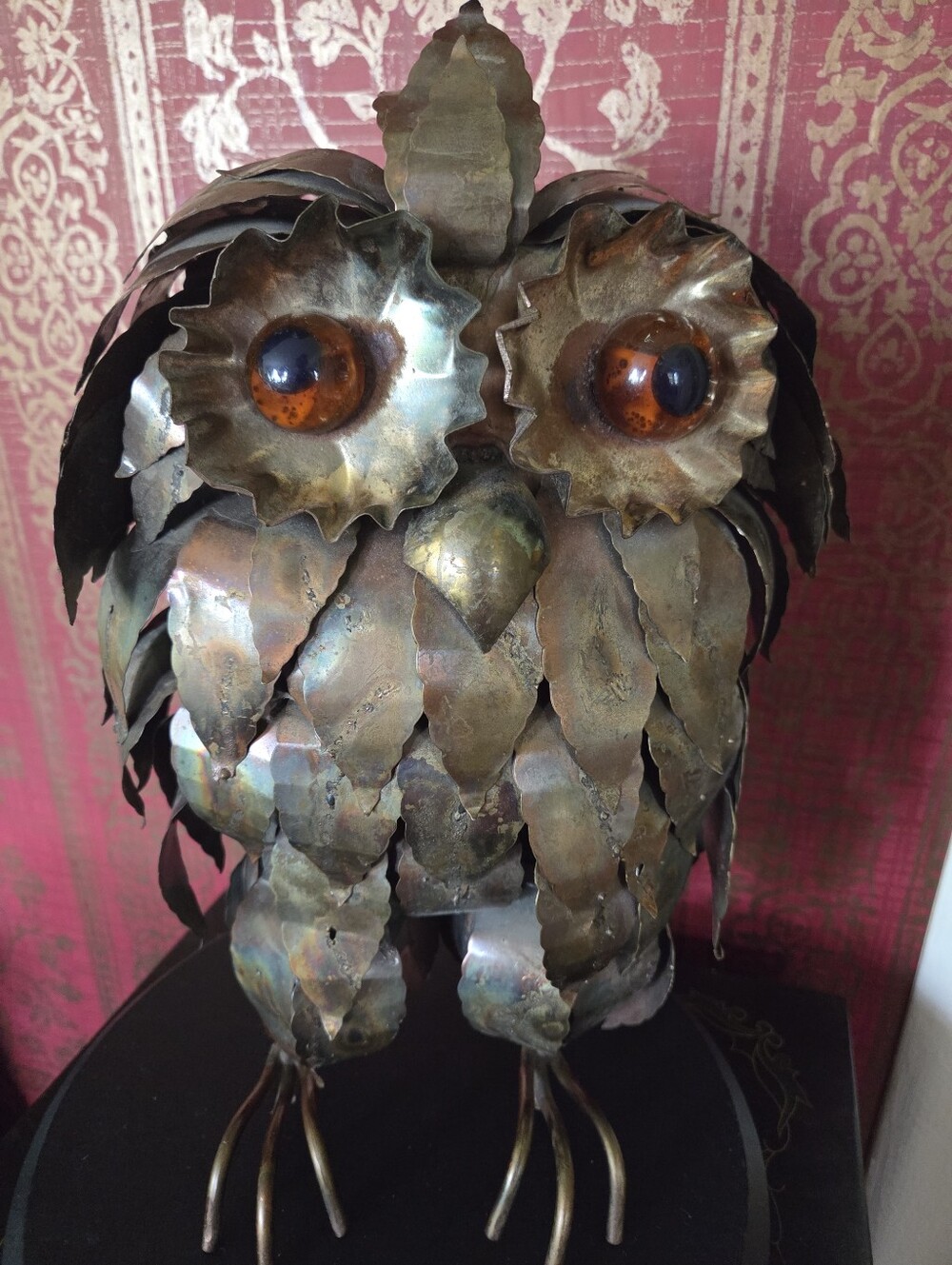 Vintage MCM Brutalist Metal OWL